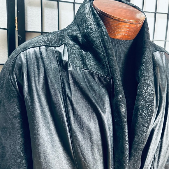 Pelle Studiio Vintage 80s Black Leather Trench Coat - Picture 1 of 7